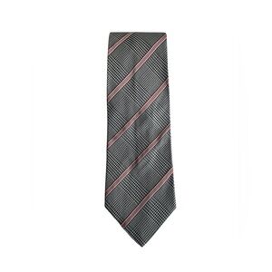 Banana Republic Gray Glen Plaid Tie with Pink Stripes